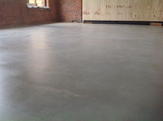 Polished concrete with a satin finish